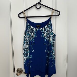 Thalia Sodi Royal Blue Tank with Chain Straps